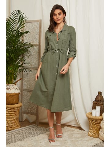 Lin Passion Linnen jurk kaki