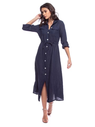 Lin Passion Leinen-Kleid in Dunkelblau