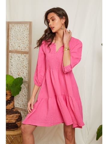 Lin Passion Leinen-Kleid in Pink