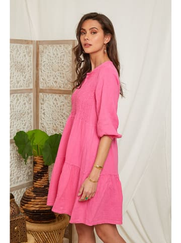 Lin Passion Leinen-Kleid in Pink
