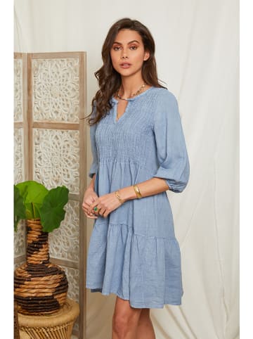 Lin Passion Leinen-Kleid in Hellblau