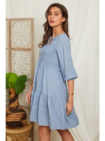 Lin Passion Leinen-Kleid in Hellblau