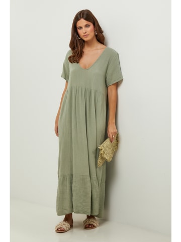 Lin Passion Leinen-Kleid in Grün