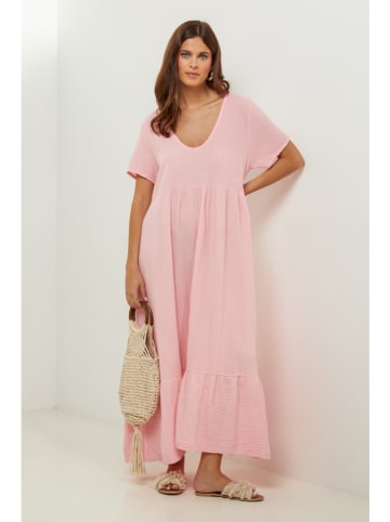 Lin Passion Lniana sukienka w kolorze jasnoróżowym