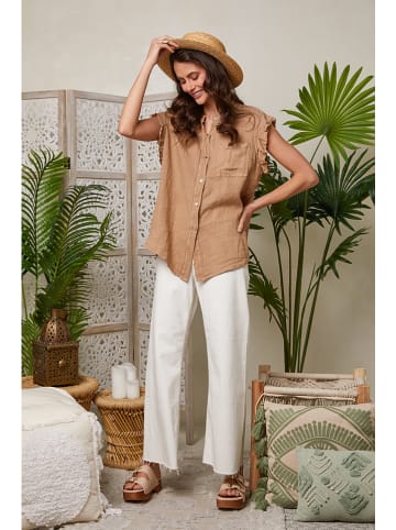 Lin Passion Lniana koszulka w kolorze jasnobrązowym