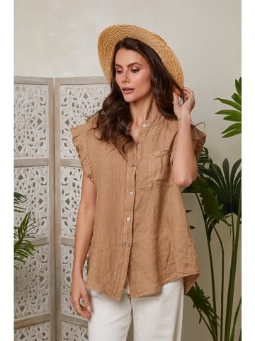 Lin Passion Linnen shirt lichtbruin