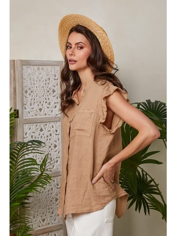 Lin Passion Lniana koszulka w kolorze jasnobrązowym