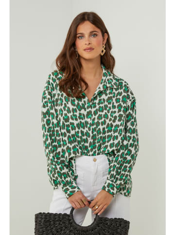 Lin Passion Blouse groen/wit