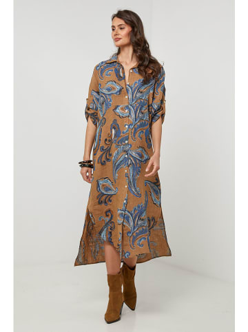 Lin Passion Leinen-Kleid in Hellbraun
