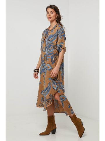 Lin Passion Leinen-Kleid in Hellbraun