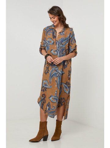 Lin Passion Leinen-Kleid in Hellbraun