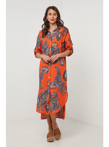 Lin Passion Leinen-Kleid in Orange