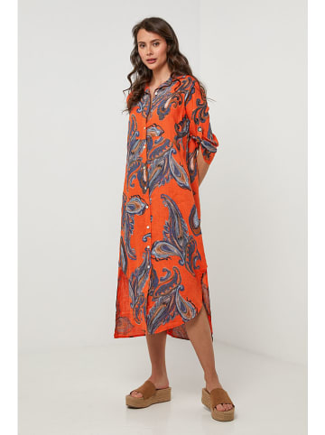 Lin Passion Leinen-Kleid in Orange
