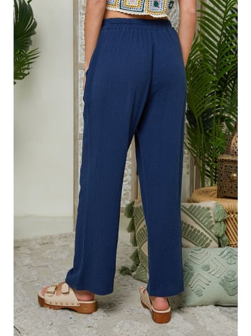 Lin Passion Linnen broek donkerblauw