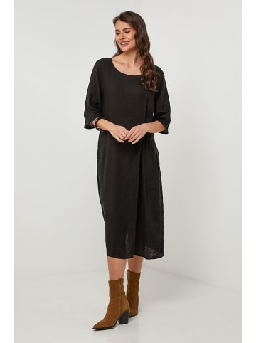 Lin Passion Lniana sukienka w kolorze czarnym