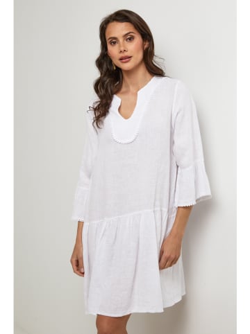 Lin Passion Leinen-Kleid in Weiß