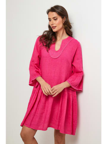 Lin Passion Leinen-Kleid in Pink