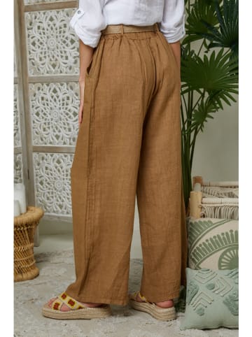 Lin Passion Linnen broek lichtbruin