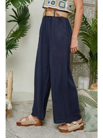 Lin Passion Linnen broek donkerblauw