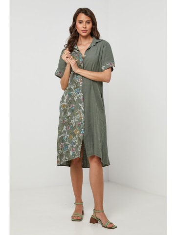 Lin Passion Leinen-Kleid in Khaki