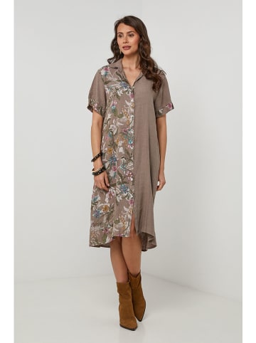 Lin Passion Leinen-Kleid in Hellbraun