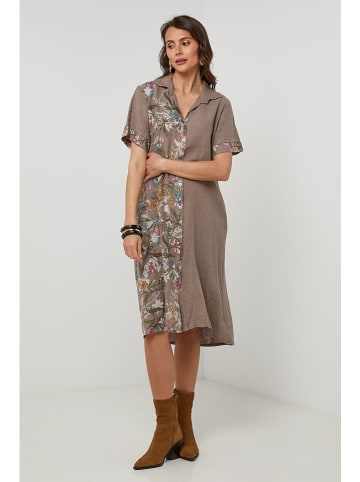 Lin Passion Leinen-Kleid in Hellbraun