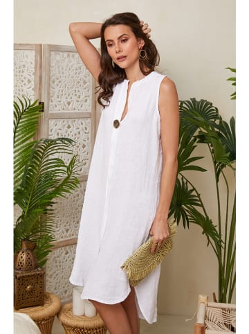 Lin Passion Leinen-Kleid in Weiß