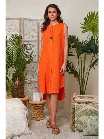 Lin Passion Leinen-Kleid in Orange