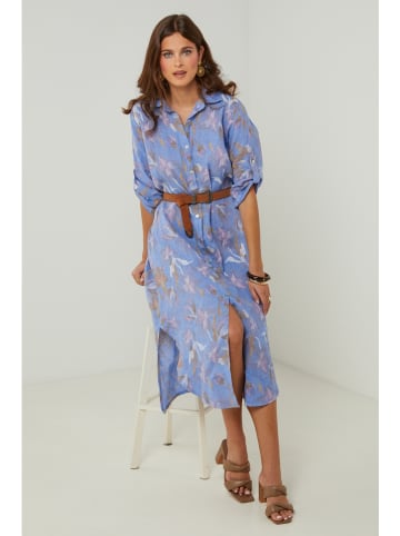 Lin Passion Linnen jurk kobaltblauw