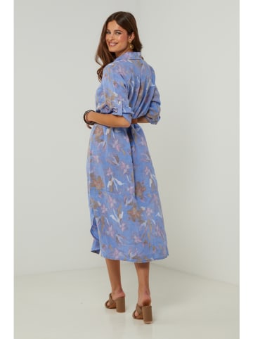 Lin Passion Linnen jurk kobaltblauw