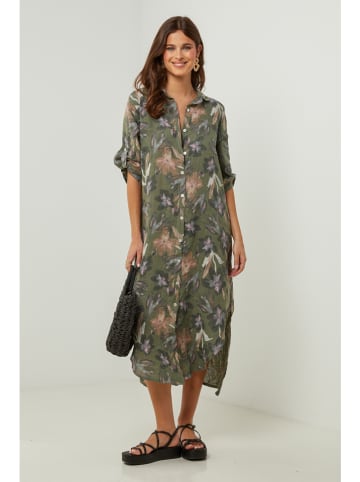 Lin Passion Leinen-Kleid in Khaki
