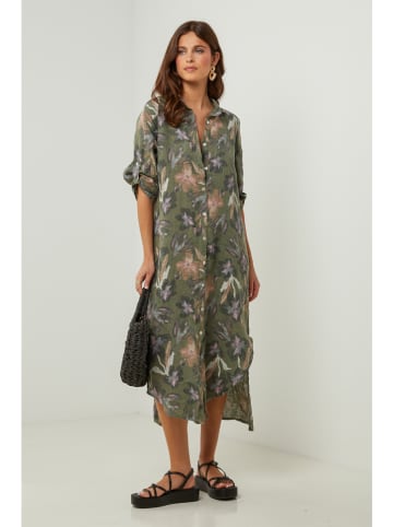 Lin Passion Leinen-Kleid in Khaki