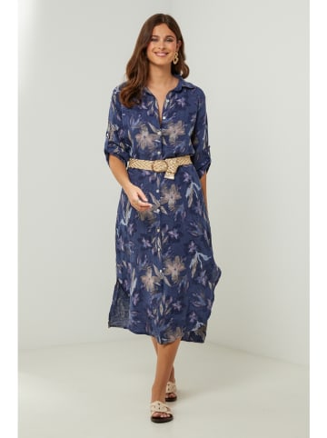 Lin Passion Leinen-Kleid in Dunkelblau