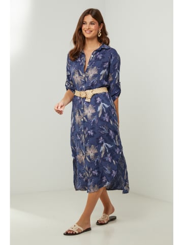 Lin Passion Linnen jurk donkerblauw