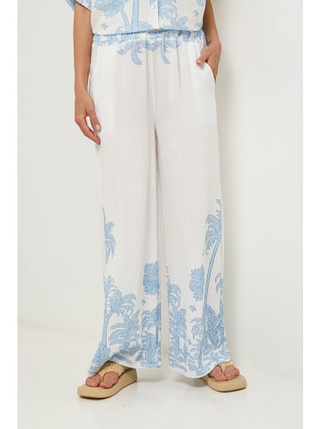 Lin Passion Broek crème/lichtblauw