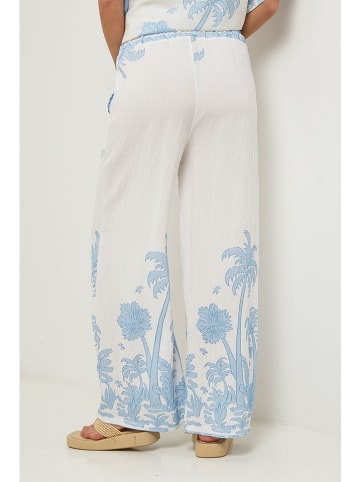 Lin Passion Broek crème/lichtblauw