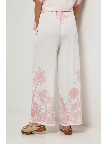 Lin Passion Broek crème/lichtroze