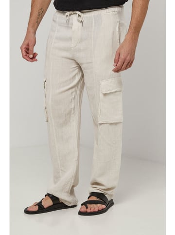 Lin Passion Leinen-Cargohose in Creme