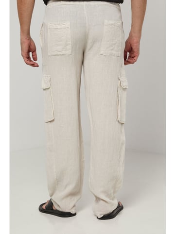 Lin Passion Leinen-Cargohose in Creme