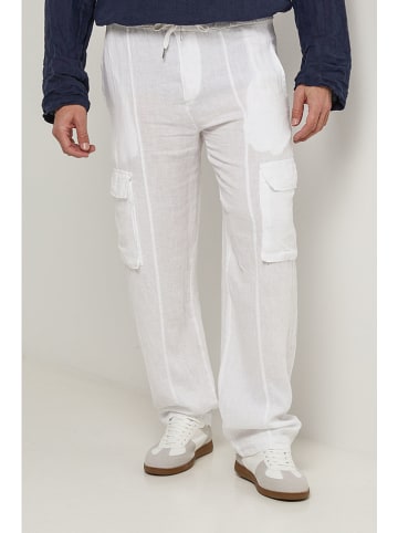 Lin Passion Leinen-Cargohose in Weiß