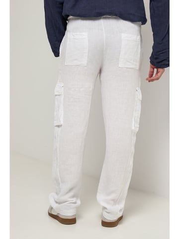 Lin Passion Leinen-Cargohose in Weiß