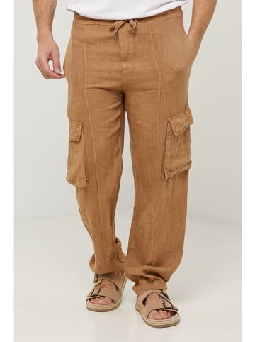 Lin Passion Leinen-Cargohose in Hellbraun