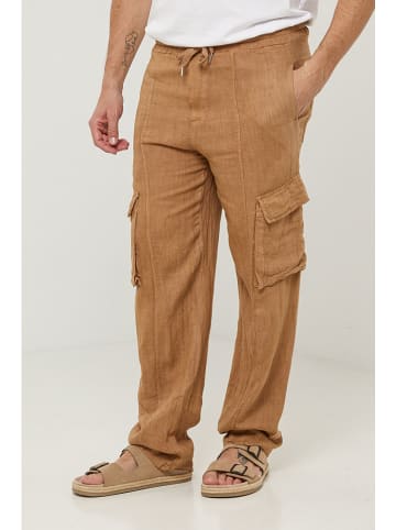 Lin Passion Linnen cargobroek lichtbruin