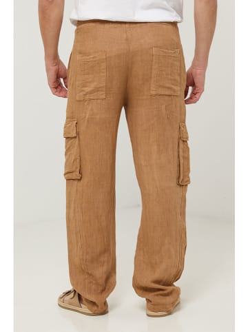 Lin Passion Leinen-Cargohose in Hellbraun
