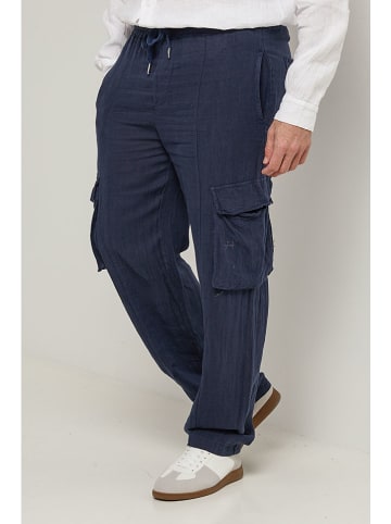 Lin Passion Linnen cargobroek donkerblauw