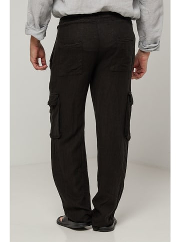 Lin Passion Leinen-Cargohose in Schwarz