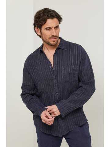 Lin Passion Linnen blouse donkerblauw