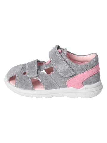 PEPINO Leder-Sandalen "Kansi" in Hellgrau