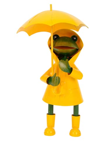 POSIWIO Gartendekofigur ''Frosch'' in Gelb - (B)12 x (H)25 x (T)12 cm