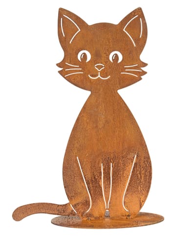 POSIWIO Gartendekoaufsteller ''Katze'' in Rostrot - (B)20 x (H)28,5 x (T)7 cm